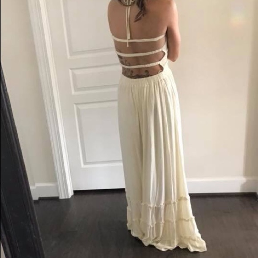 Ivory Smocked Maxi - Picture 3 of 6